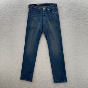 Levis 501 Jeans Mens 31x36 Blue Original Straight Button Fly Medium Wash Denim